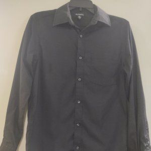 Men's Black Long Sleeve Button Up Dress Shirt
